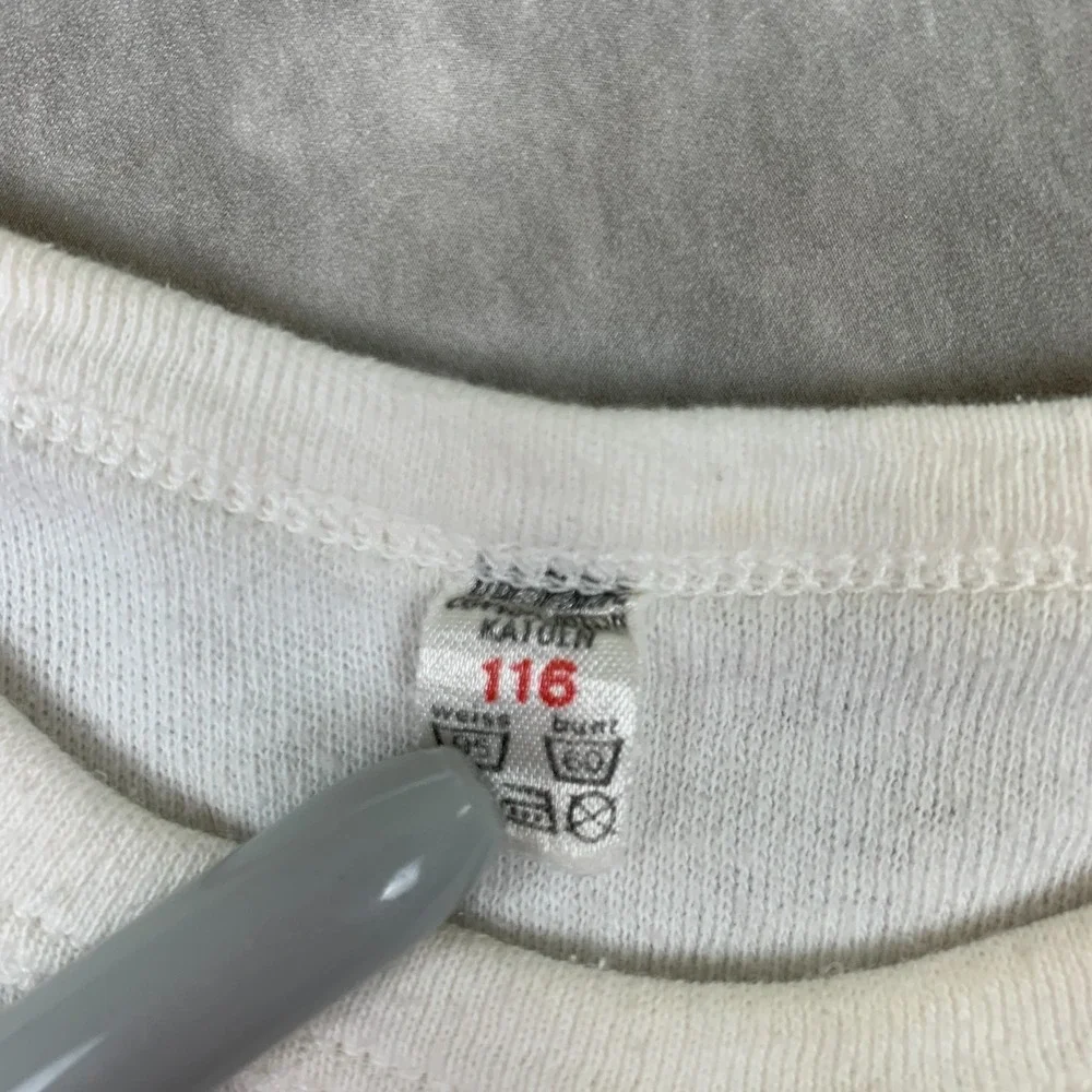 Vintage Heidelberg Germany Sweatshirt Kids 5-6‎ White Ringer Pullover 60s 70s